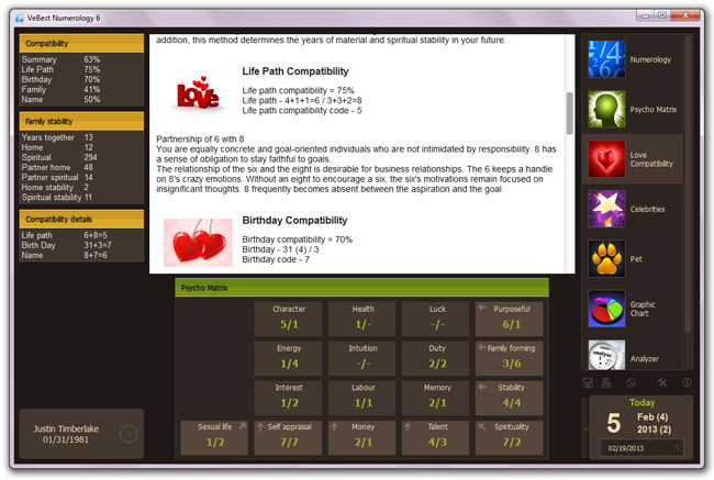 Love compatibility calculator