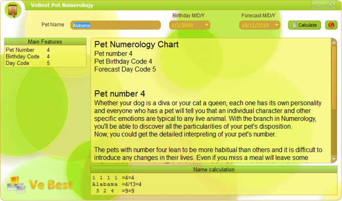 Free Pet numerology calculator 3